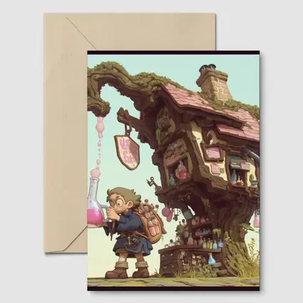 Fantasy Alchemist Boy Potion Shop Tree House