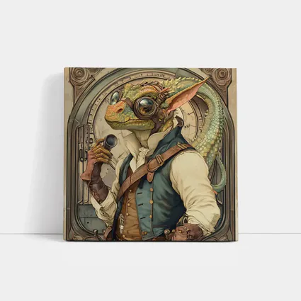 Steampunk Lizard Explorer With Goggles Art
