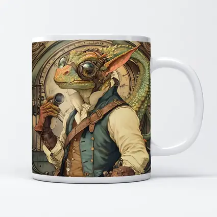 Steampunk Lizard Explorer With Goggles Art