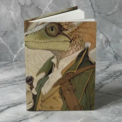 Steampunk Dragon Scholar Art Nouveau Portrait