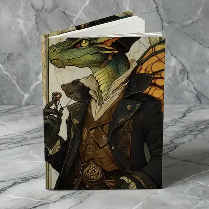 Steampunk Dragon Gentleman Art Nouveau Style