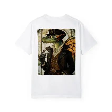 Steampunk Dragon Gentleman Art Nouveau Style