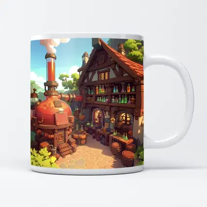 Fantasy Potion Shop Medieval Cottage Anime Art