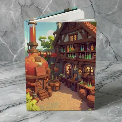 Fantasy Potion Shop Medieval Cottage Anime Art