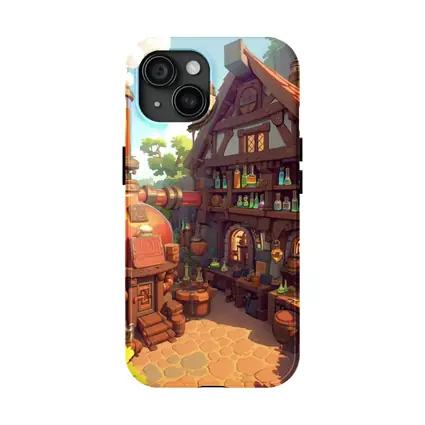Fantasy Potion Shop Medieval Cottage Anime Art