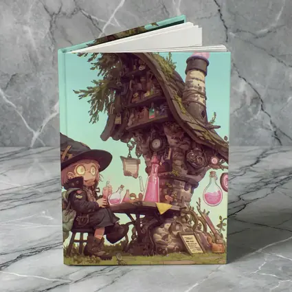 Cartoon Witch Girl Potion Lab Tree House