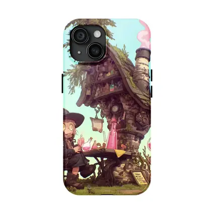 Cartoon Witch Girl Potion Lab Tree House