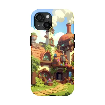 Fantasy Potion Shop Whimsical Cartoon Village Art
