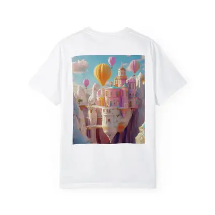Pastel Fantasy Castle Hot Air Balloons Canyon