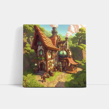 Steampunk Fantasy Cottage Forest Alchemist Shop