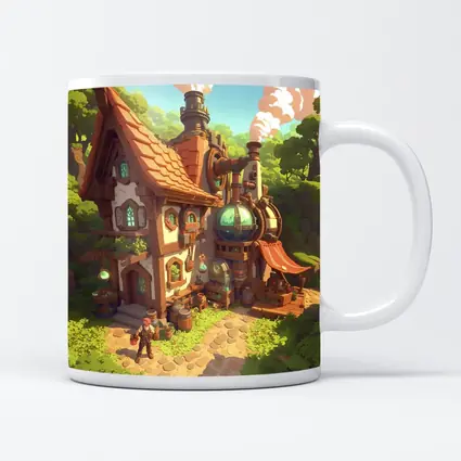 Steampunk Fantasy Cottage Forest Alchemist Shop