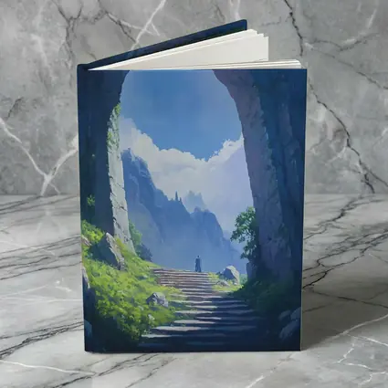Fantasy Stone Arch Gateway Mountain Landscape Painting