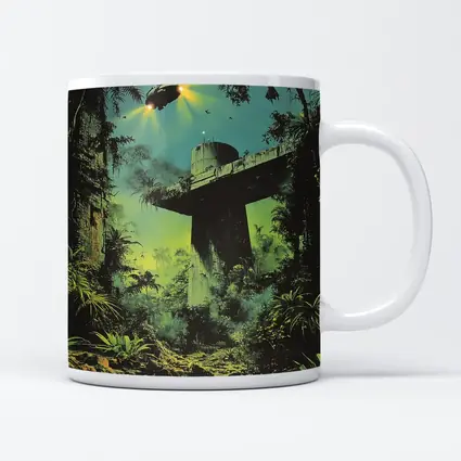 Sci Fi Jungle Ruins Spaceship Retro Fantasy Art