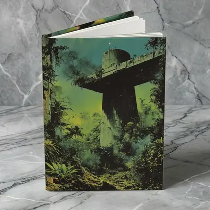 Sci Fi Jungle Ruins Spaceship Retro Fantasy Art