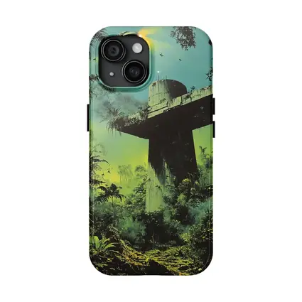 Sci Fi Jungle Ruins Spaceship Retro Fantasy Art