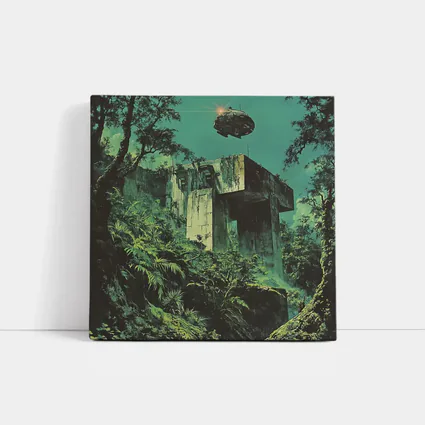 Abandoned Concrete Ruins Jungle Spacecraft Retro