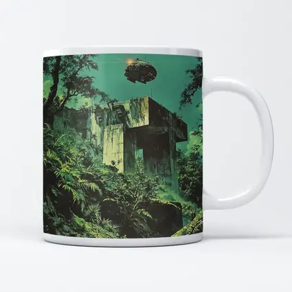 Abandoned Concrete Ruins Jungle Spacecraft Retro