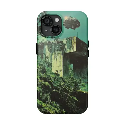 Abandoned Concrete Ruins Jungle Spacecraft Retro
