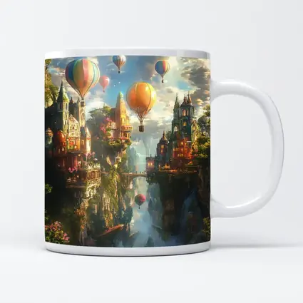 Fantasy City Hot Air Balloons Cliffside