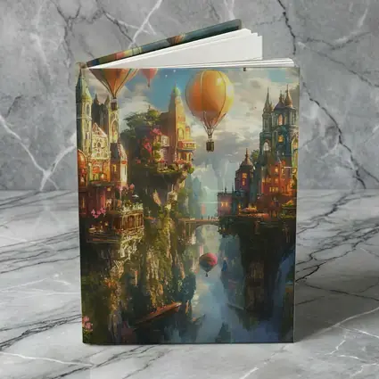 Fantasy City Hot Air Balloons Cliffside