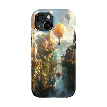 Fantasy City Hot Air Balloons Cliffside