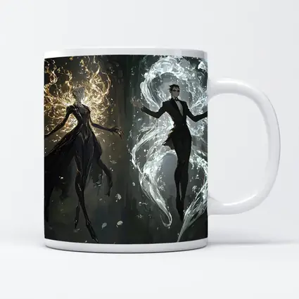 Dark Fantasy Elemental Figures Forest Background