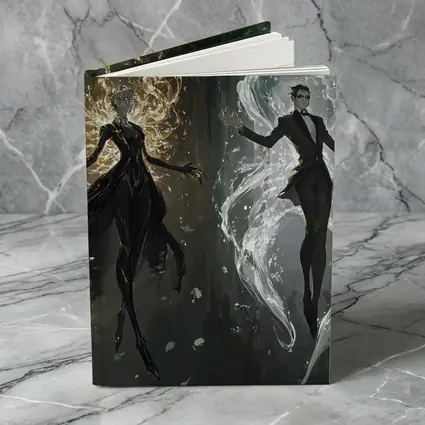 Dark Fantasy Elemental Figures Forest Background