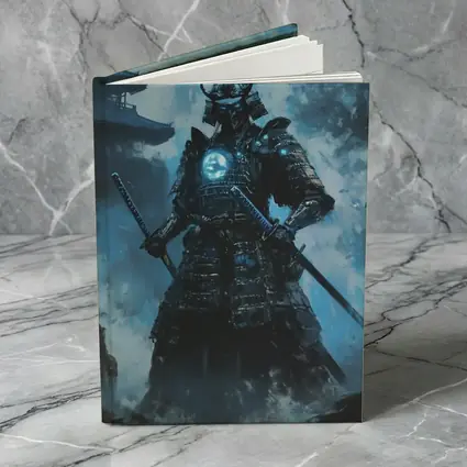 Dark Samurai Warrior Glowing Blue Armor