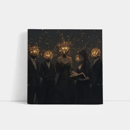 Dark Figures Glowing Twig Heads Fantasy Art