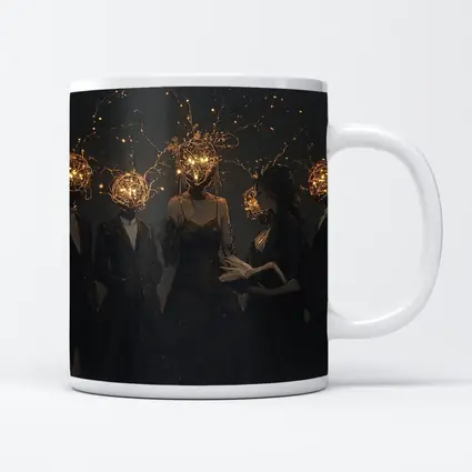 Dark Figures Glowing Twig Heads Fantasy Art