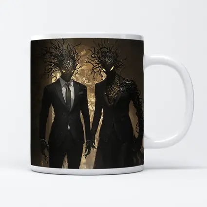 Dark Creature Couple In Black Suits