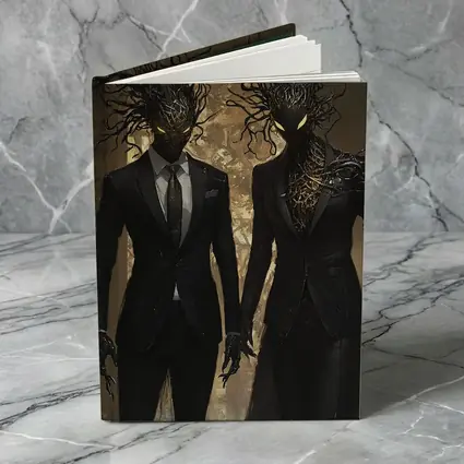 Dark Creature Couple In Black Suits