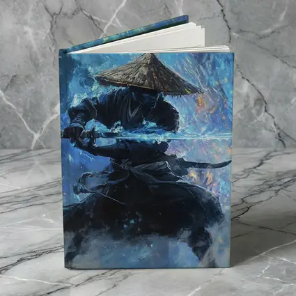 Samurai Warrior Blue Energy Storm Art