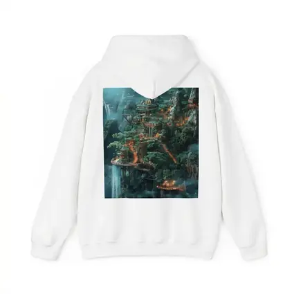 Fantasy Mountain Cliffside Temple Forest Waterfall
