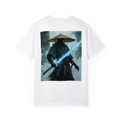 Dark Samurai Glowing Blue Sword Mist