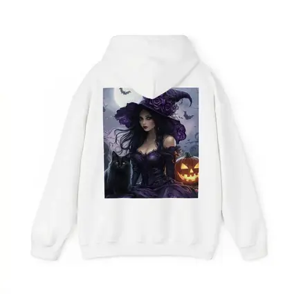 Gothic Witch Black Cat Halloween Night Art
