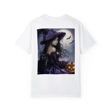 Halloween Witch Black Cat Full Moon
