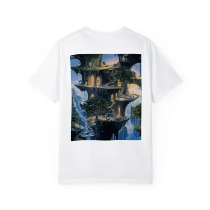 Fantasy Floating Island Ancient Stone Architecture