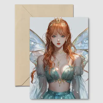 Anime Fairy Girl Iridescent Wings Fantasy Art