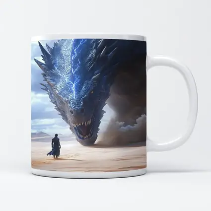 Dragon and Warrior in Desert Sands