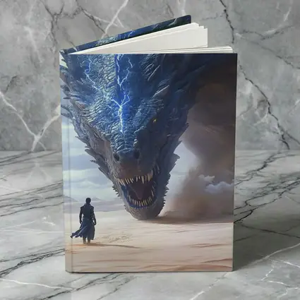 Dragon and Warrior in Desert Sands