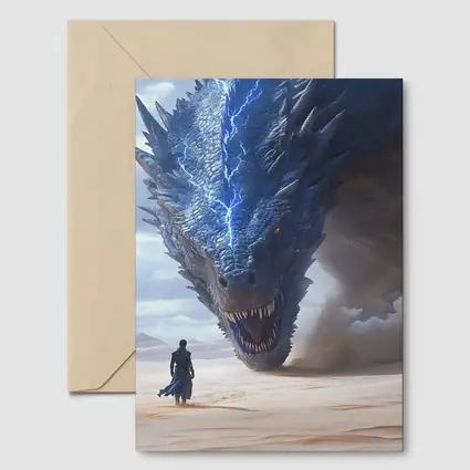 Dragon and Warrior in Desert Sands