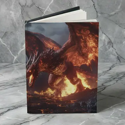 Fire Dragon Roaring In Stormy Lightning Sky