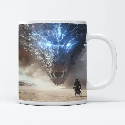 Lightning Dragon Warrior Desert Fantasy Art