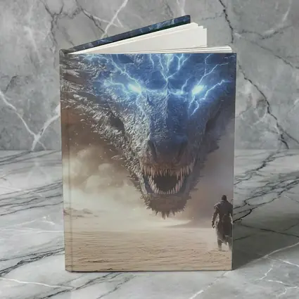 Lightning Dragon Warrior Desert Fantasy Art