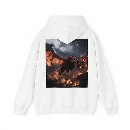 Fire Dragon Flying Over Burning Rocks