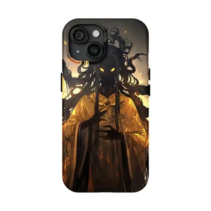 Dark Spirit Glowing Eyes Golden Robes Fantasy