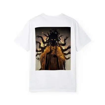 Dark Spirit Glowing Eyes Golden Robes Fantasy