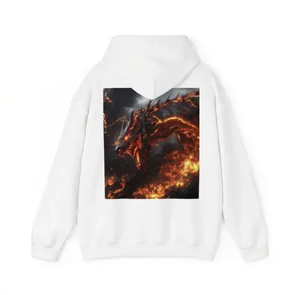 Fire Dragon Rising Through Storm Sky