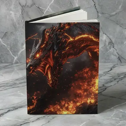 Fire Dragon Rising Through Storm Sky